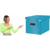 Leitz kartónový úložný box s vekom 32 x 36 x 31 cm Modrý