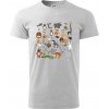Zvieratká na triku - Klasické pánske tričko vyššej gramáže - 3XL ( Svetlosivý melír )