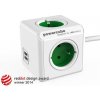 Zásuvka prodluž. PowerCube EXTENDED USB, Green, 4 rozbočka, 2x USB, kabel 1,5m