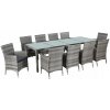Záhradný nábytkový set z umelého ratanu VidaXL, sivý, 11-dielny