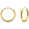 Amonisimo Strieborné náušnice kruhy -12 mm pozlátené 18k zlatom 6019