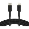 Belkin BOOST Charge Braided USB-C/Lightning odolný kábel, 2m, čierny CAA004bt2MBK