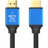 Kábel HDMI, 2m, modrý, 0,8 mm vonkajší priemer