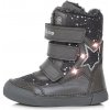 DD Step W068-368B Dark Grey detské svítící zimné topánky