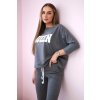 Fashionweek dámska športová tepláková súprava QUEEN K6697 grafit