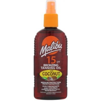 Malibu Bronzing Tanning Oil Coconut SPF15 olej na opaľovanie v spreji s kokosovým olejom 200 ml