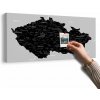 Obraz na korku moderná čierno-sivá mapa Česka