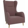 Ružové zamatové kreslo ušiak Carole – Ropez