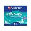 VERBATIM DVD-RW SERL 4,7GB, 4x, jewel case 5 ks