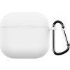 AppleKing ochranný silikónový obal s karabínou pre AirPods 4 - biely - možnosť vrátiť tovar ZADARMO do 30tich dní