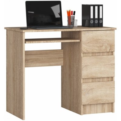 Ak furniture Písací stôl A-6 90 cm dub sonoma pravý