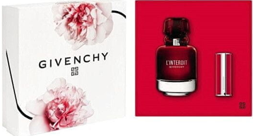 Givenchy L´Interdit Rouge EDP 50 ml + rtěnka Le Rouge Deep Velvet 1,5 g 37 Rouge Grainé darčeková sada