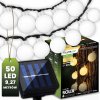 Solárna záhradná girlanda Solárne lampy 50x LED žiarovka Guľôčky na balkón 9 m