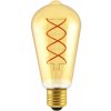 Zlatá LED žiarovka - SPIRAL TEARDROP - 5W, E27, Stmievateľná, 2000K, 250lm