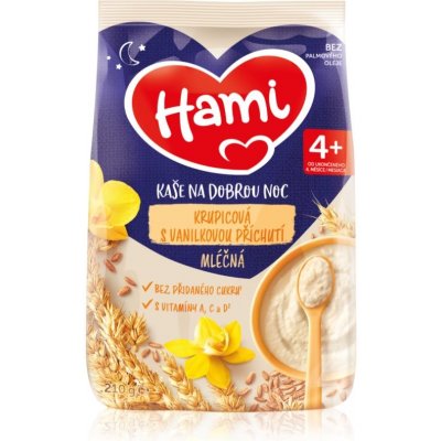 Hami Kaša na Dobrú Noc Krupicová s Vanilkovou Príchuťou mliečna kaša 210 g