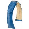 Kožený remienok Hirsch London 04207185-2, modrý, aligátoria koža, Quick Release 16 mm