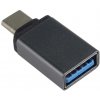Adaptér PremiumCord USB-C/male - USB3.0 A/female, metalická sivá, OTG