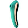 Satisfyer - Dual Kiss Insertable Air Pulse Vibrator Green - Stimulátor Klitorisu