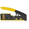 NEDIS krimpovacie kliešte/ CAT5/ CAT5e/ CAT6/ CAT6a/ CAT7/ RJ12/ RJ45/ odizolovanie/ rezanie/ guma/oceľ/ čierno-žlté