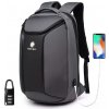 Ozuko Outdoor cestovný školský batoh s USB + zámok Carnot Šedý 17 l