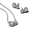 Pandora strieborný set náhrdelník a náušnice halo set 393776C01 + 293774C01