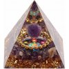 Nefertitis Orgonit pyramída s ametystom a farbami čakier NF47071 - 5 x 5 x 5,2 cm
