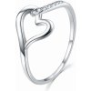 MOISS Očarujúce strieborný prsteň so zirkónmi Srdce R00019 62 mm