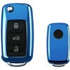 Metalický obal na kľúč Škoda , VW, Seat modrý