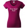 Folklórne tričko dámske s výšivkou Furt dačo! - výber farieb trička Farba: 43-fuchsia, Veľkosť: XXL