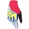 RUKAVICE TECHSTAR, ALPINESTARS (SVĚTLE MODRÁ/ČERVENÁ/ŽLUTÁ FLUO/ČERNÁ) 2024 Veľkosť: L