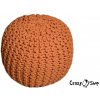 CrazyShop pletený PUF SOLID MINI oranžová