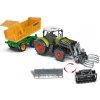 Korody Toys RC Traktor s vozíkom a XL príslušenstvom 1:24, svetlá, zvuk