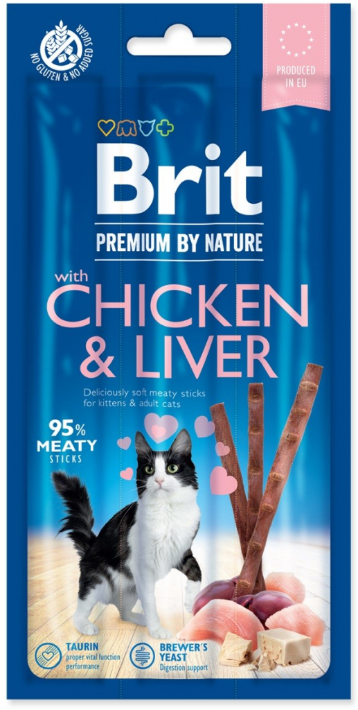 Brit Premium by Nature Cat Sticks Chicken & Liver 3 ks