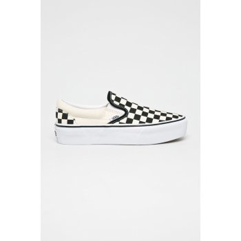 Vans Classic Slip On Platform Black And White Checker White