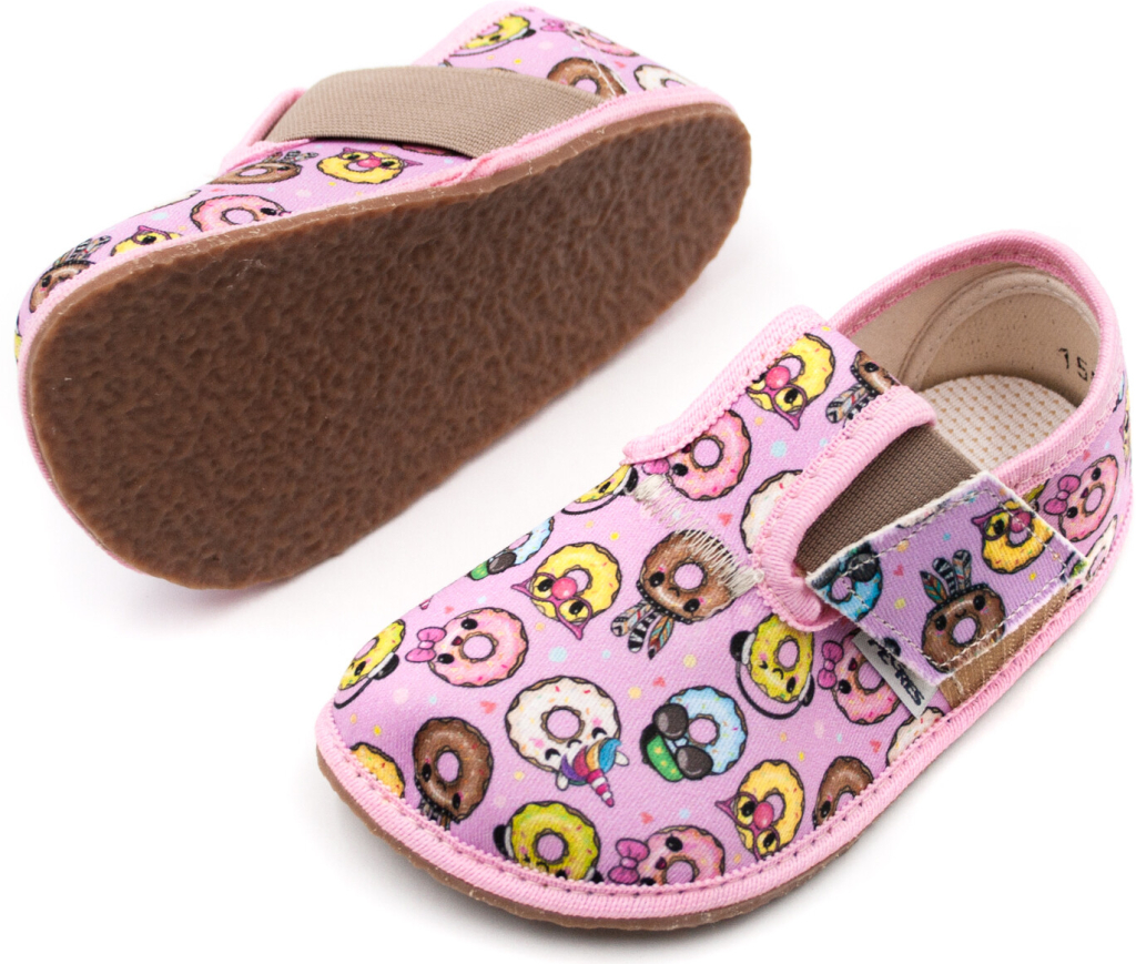 Pegres Barefoot papuče BF01 Donut ružová