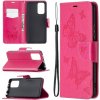 Peňaženkové kožené puzdro BUTTERFLIES na Xiaomi Redmi Note 10 Pro - Rose Red