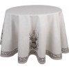 Clayre & Eef Tablecloth Beige Cotton Deer Round Table Cloth 170,00 cm