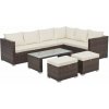 BestBerg ratanový záhradný set BBRF-1098BR / nosnosť dielov 120 kg / 180 g/m² / hnedá/krémová