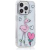 AppleMix Kryt pre Apple iPhone 14 Pro - plastový / gumový - priehľadný - flamingo