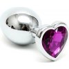 RIMBA BUTT PLUG PLATED STEEL CRYSTAL HEART 7,3cm