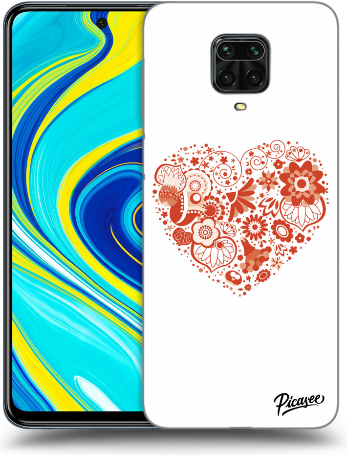 Púzdro Picasee silikónové Xiaomi Redmi Note 9 Pro - Big heart čiré