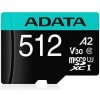 ADATA V30S/micro SDXC/512GB/100MBps/UHS-I U3 / Class 10/+ Adaptér AUSDX512GUI3V30SA2-RA1