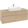 VILLEROY & BOCH Collaro závesná skrinka pod umývadlo na dosku (umývadlo v strede), 4 zásuvky, 1400 x 500 x 548 mm, Nordic Oak, C13100VJ