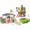 Set hracie centrum a preliezačka s lezeckými stenami Multisport Fun Center Life Smoby so 150 cm šmykľavkou a pieskovisko s krytom a vodnou dráhou
