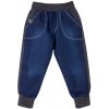 Detské nohavice kombinované hrubé - 098 - Tmavý jeans