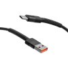 Mobilnet KAB-0235-USB-TYPEC textilný USB/USB-C, 2m, černý