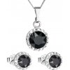 MSPERK Súprava šperkov okrúhly model so Swarovski crystals - čierne Jet Hmotnosť Ag 925/1000: 3 g + RH Ag 925/1000