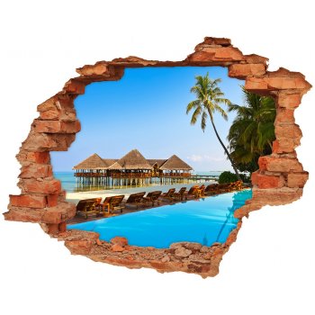 84412154 Nálepka fototapety 3D Bazén na Maledivách WallHole-cegla, rozměry  90 x 70 cm od 16 € - Heureka.sk