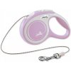 Vodítko Flexi New Comfort M lanko 5 m svetloružové (do 20 kg)