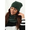 Fashionweek Dámska Súprava teplý pohodlný dámsky set dámska čiapka a šál cashmere touch S2468 Farba: morská zelená, Veľkosť: Universal